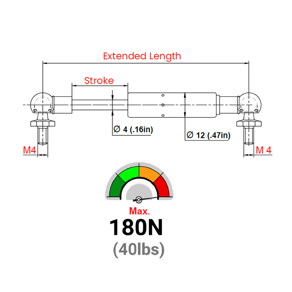 LS04BJ-80-236-F1 Gazlı Amortisör