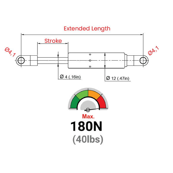 LS04YB-60-176-F1 Gazlı Amortisör