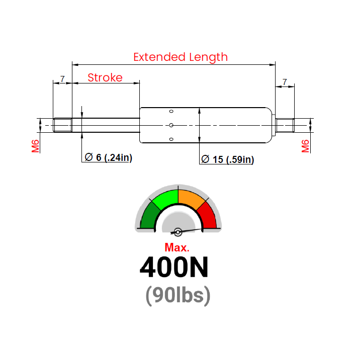 LS06AA-75-215-F1 Gazlı Amortisör
