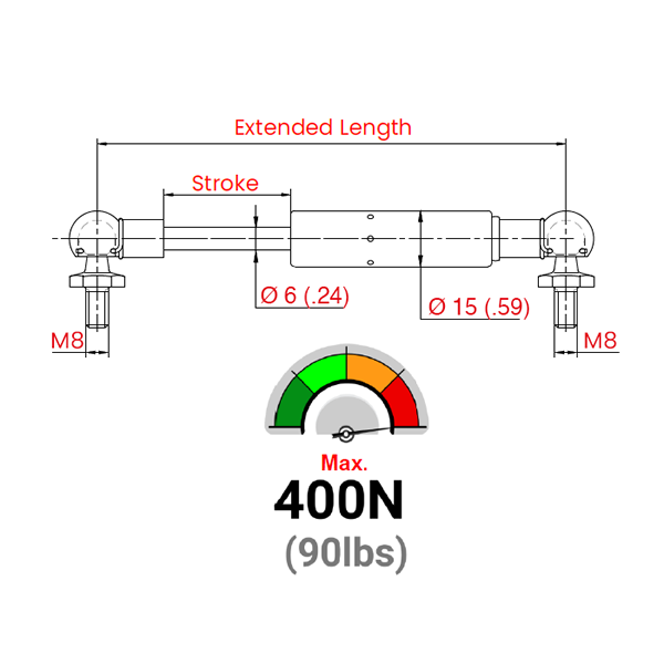 LS06BJ-150-378-F1 Gazlı Amortisör