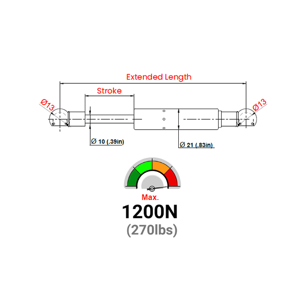 LS10BA-50-205-F1 Gazlı Amortisör