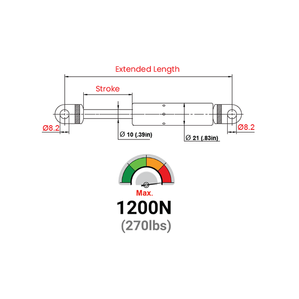 LS10KA-395-885-F1 Gazlı Amortisör