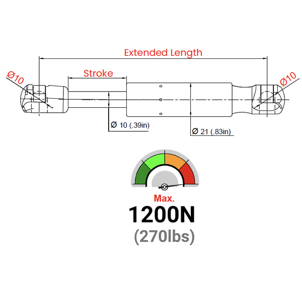 LS10PL-410-921-F1 Gazlı Amortisör