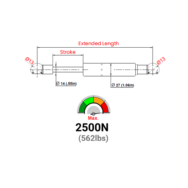 LS14BA-400-932-F1 Gazlı Amortisör