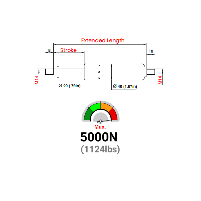LS20AA-400-917-F1 Gazlı Amortisör
